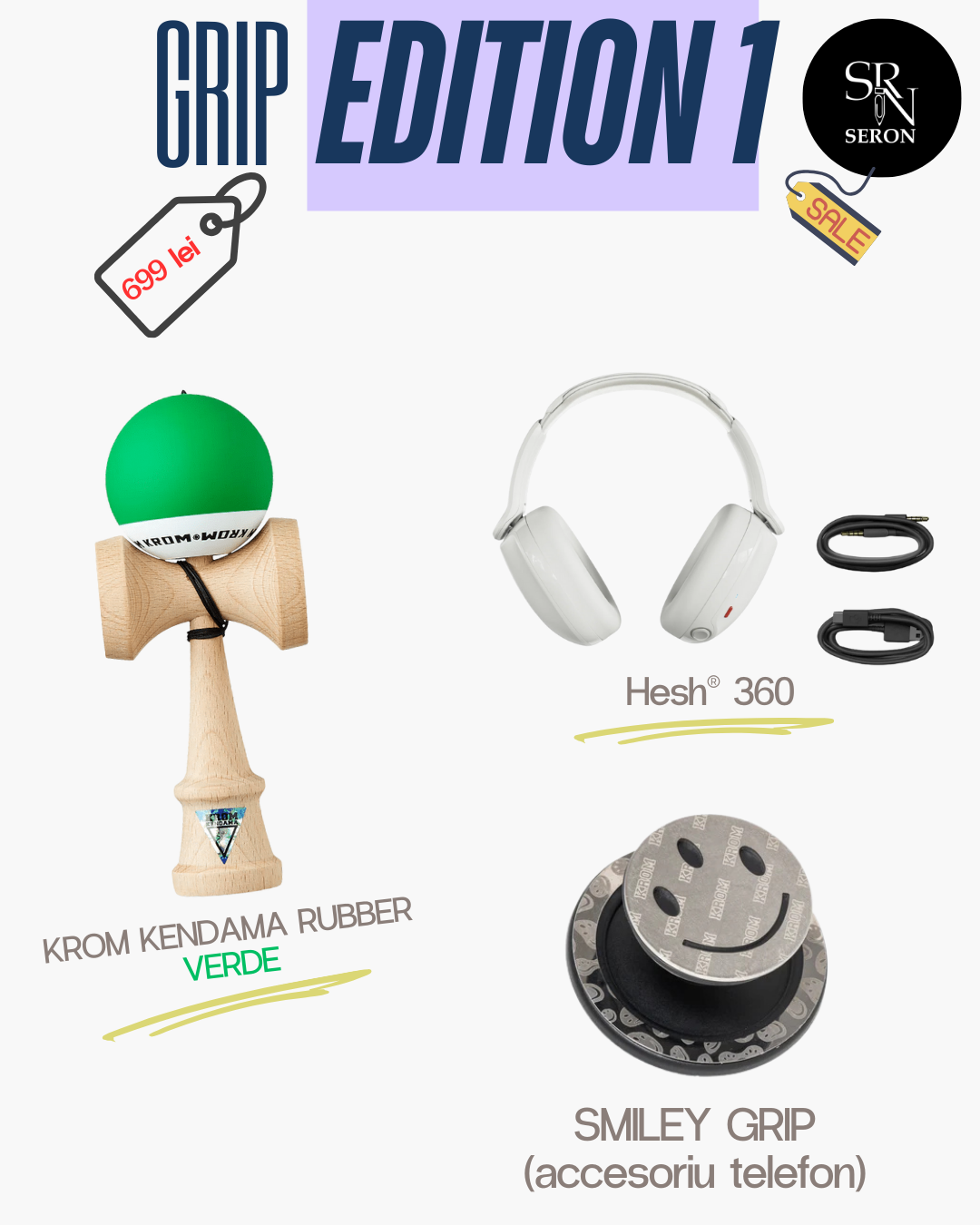 GRIP EDITION 1 – Set Exclusiv Kendama RUBBER + Casti